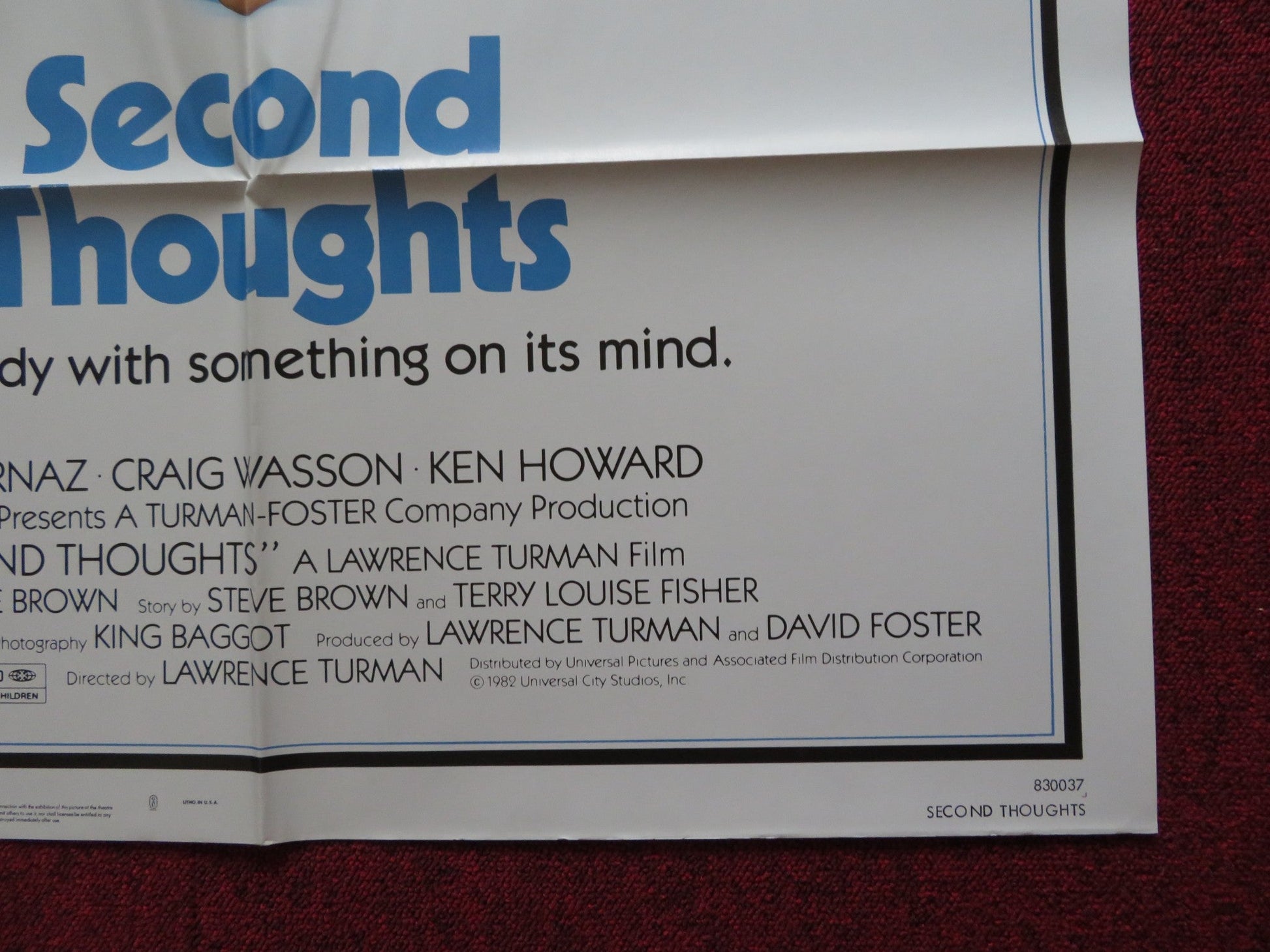 SECOND THOUGHTS FOLDED US ONE SHEET POSTER LUCIE ARNAZ CRAIG WASSON 1982 Rendezvous Cinema Movie posters