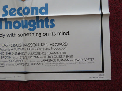 SECOND THOUGHTS FOLDED US ONE SHEET POSTER LUCIE ARNAZ CRAIG WASSON 1982 Rendezvous Cinema Movie posters