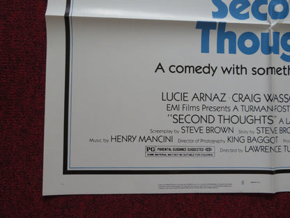 SECOND THOUGHTS FOLDED US ONE SHEET POSTER LUCIE ARNAZ CRAIG WASSON 1982 Rendezvous Cinema Movie posters