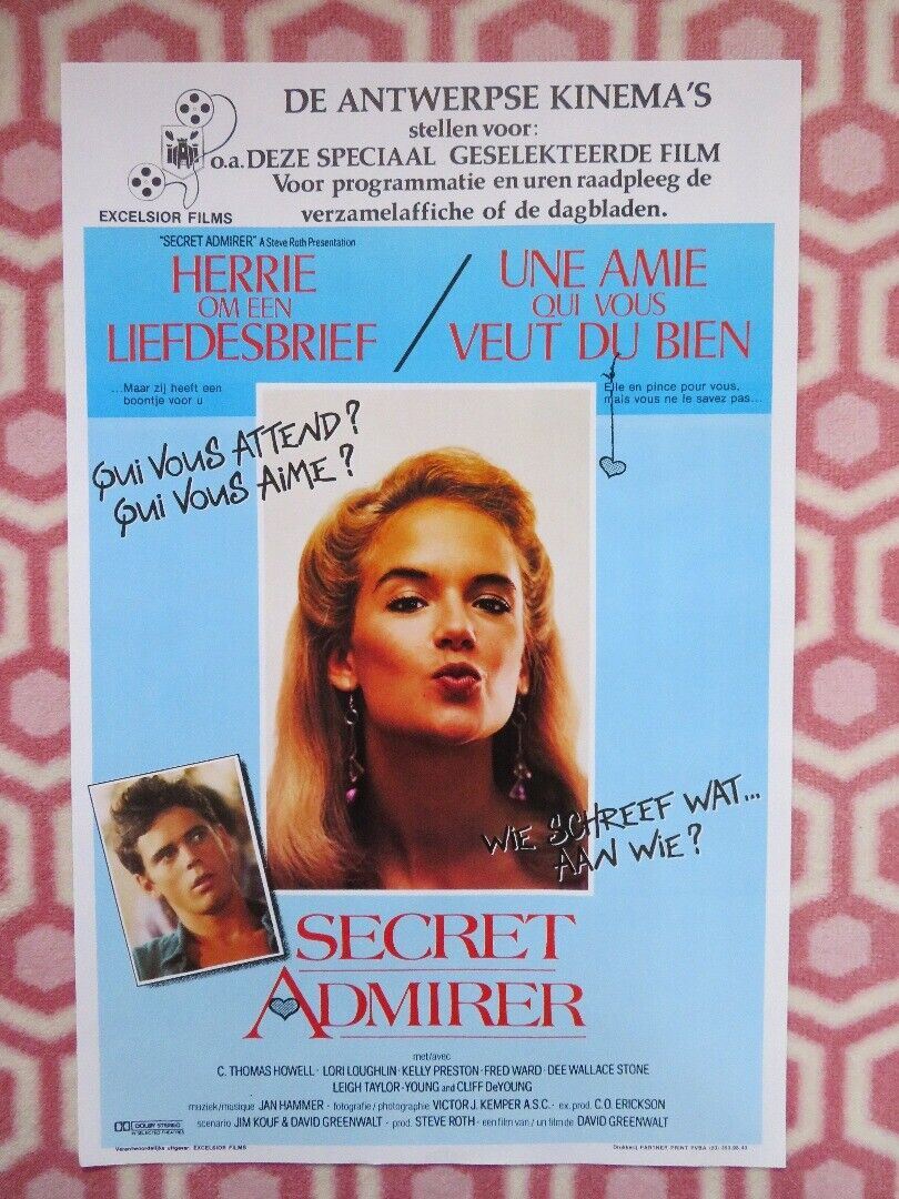 SECRET ADMIRER BELGIUM (21.5"x14") POSTER C. THOMAS HOWELL LORI LOUGHLIN 1985 Movie posters