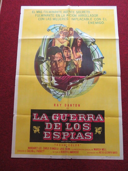 SECRET AGENT SUPER DRAGON FOLDED ARGENTINA POSTER RAY DANTON MARGARET LEE 1966 Movie posters