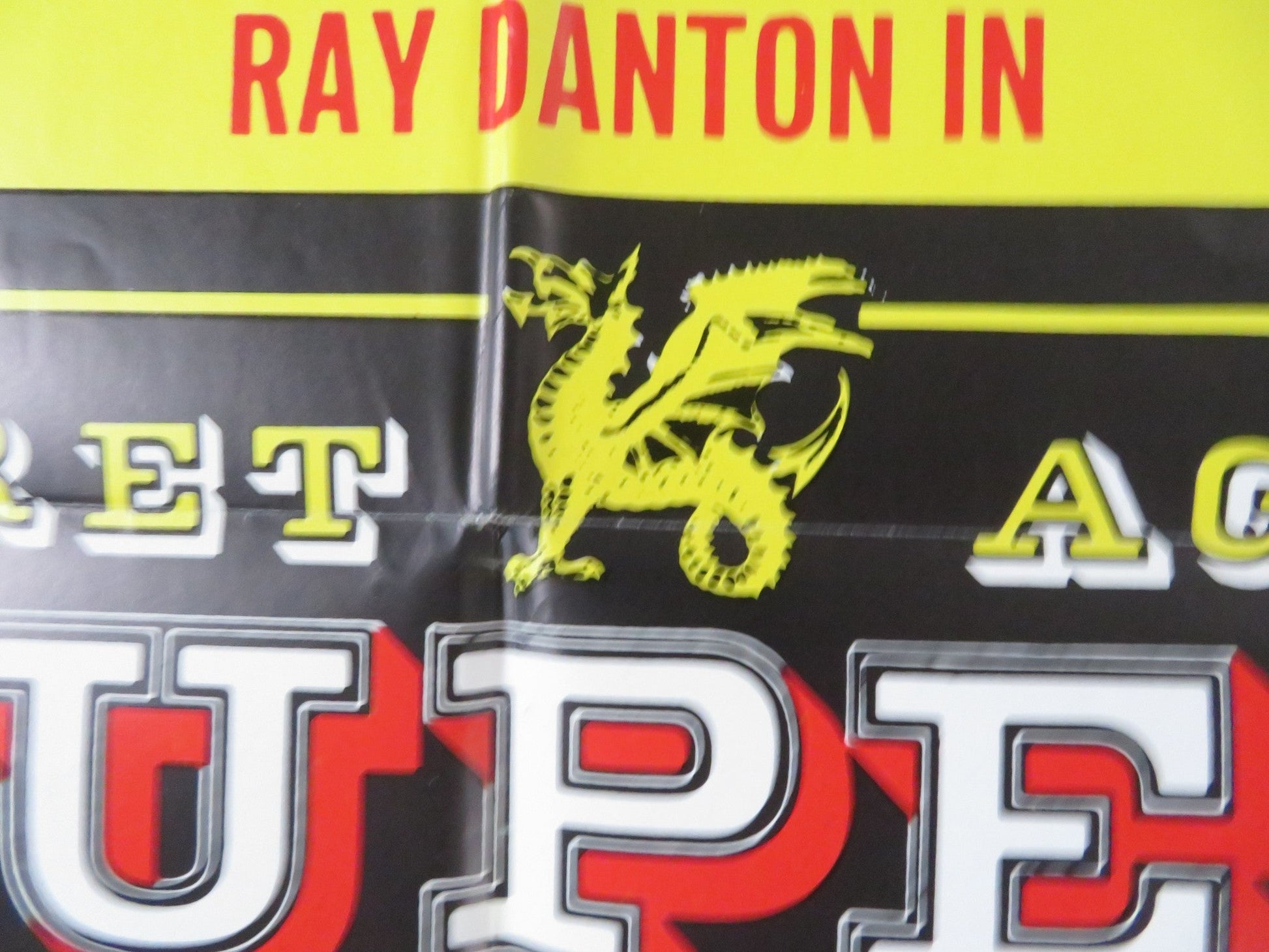 SECRET AGENT SUPER DRAGON FOLDED US ONE SHEET POSTER RAY DANTON MARGARET LEE '66 Rendezvous Cinema Movie posters