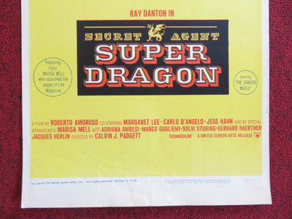 SECRET AGENT SUPER DRAGON US INSERT (14"x 36") POSTER RAY DANTON M. LEE 1966 Rendezvous Cinema Movie posters