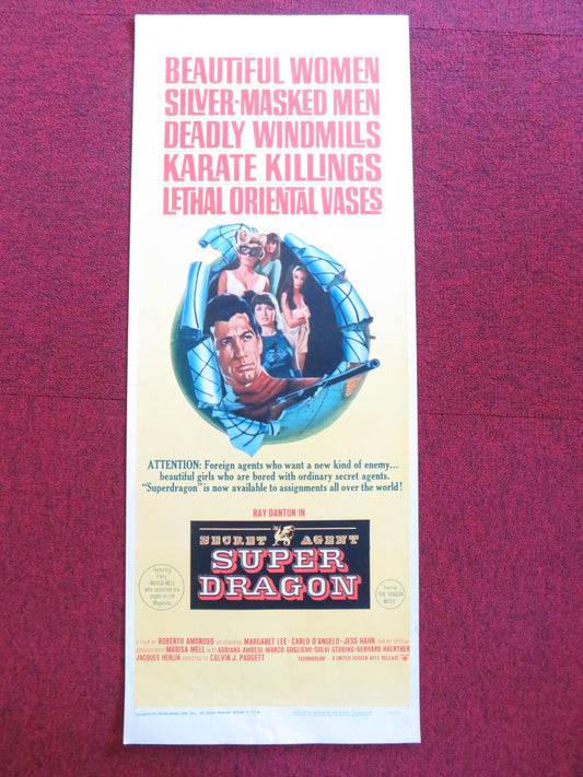 SECRET AGENT SUPER DRAGON US INSERT (14"x 36") POSTER RAY DANTON M. LEE 1966 Rendezvous Cinema Movie posters