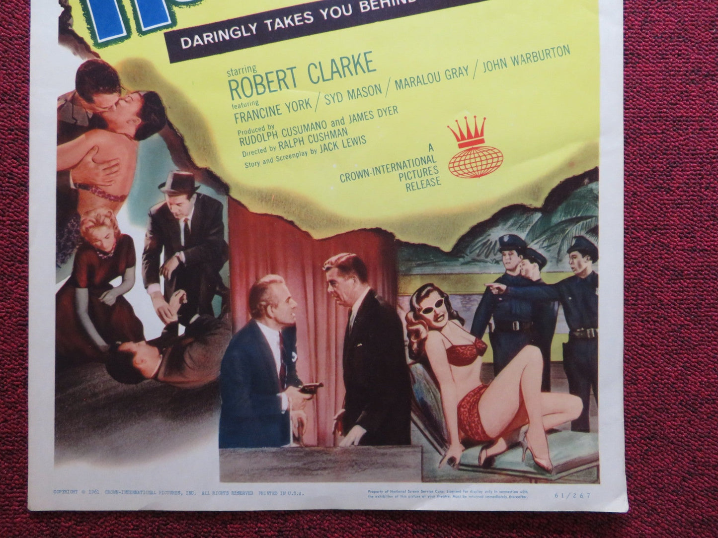 SECRET FILE: HOLLYWOOD US INSERT (14"x 36") POSTER ROBERT CLARKE F. YORK 1961 Rendezvous Cinema Movie posters