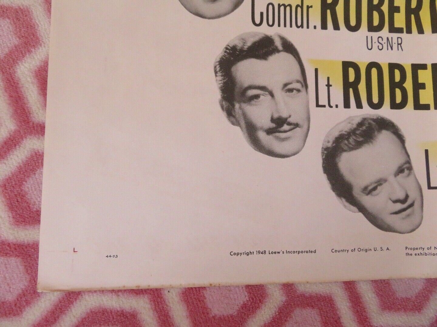 SECRET LAND FOLDED US ONE SHEET POSTER ROBERT MONTGOMERY ROBERT TAYLOR 1948 Movie posters