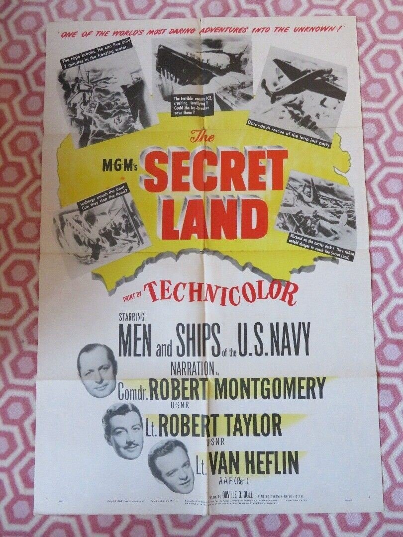 SECRET LAND FOLDED US ONE SHEET POSTER ROBERT MONTGOMERY ROBERT TAYLOR 1948 Movie posters