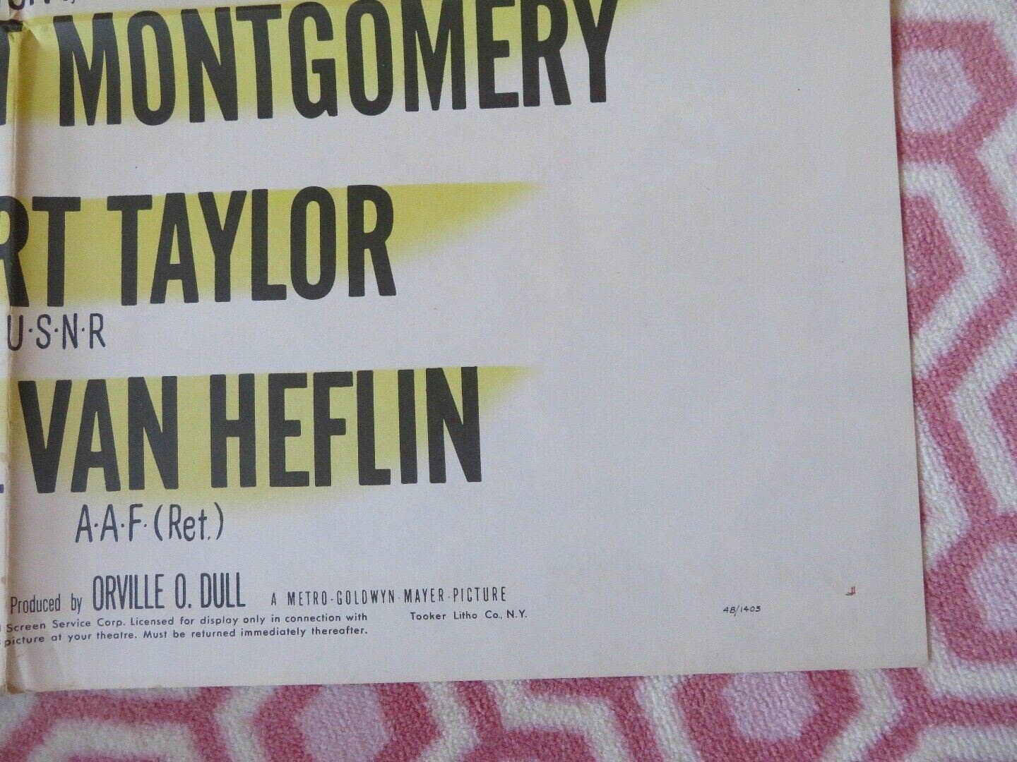 SECRET LAND FOLDED US ONE SHEET POSTER ROBERT MONTGOMERY ROBERT TAYLOR 1948 Movie posters