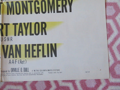 SECRET LAND FOLDED US ONE SHEET POSTER ROBERT MONTGOMERY ROBERT TAYLOR 1948 Movie posters