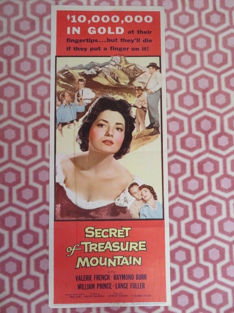 SECRET OF TREASURE MOUNTAIN US INSERT (14"x 36") POSTER VALERIE FRENCH 1956 - Rendezvous Cinema