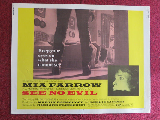 SEE NO EVIL US HALF SHEET (22"x 28") POSTER MIA FARROW 1971 Movie posters