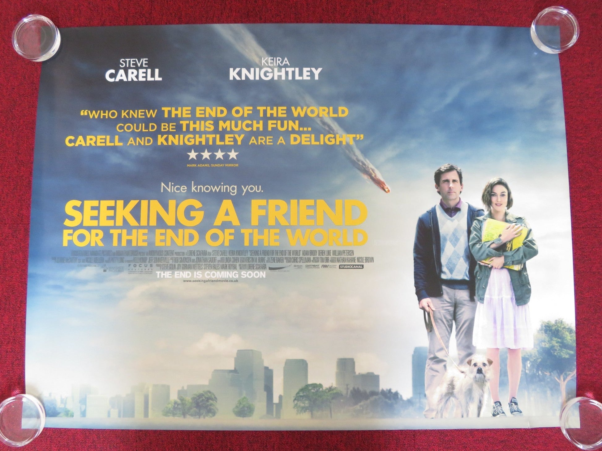SEEKING A FRIENDS FOR THE END OF THE WORLD UK QUAD (30"x 40") ROLLED POSTER 2012 Rendezvous Cinema Movie posters