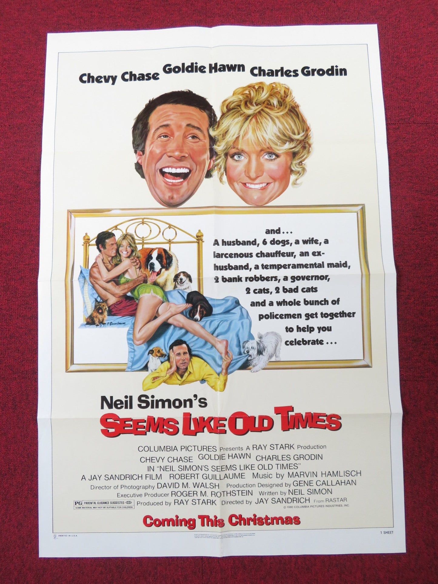 SEEMS LIKE OLD TIMES FOLDED US ONE SHEET POSTER CHEVY CHASE GOLDIE HAWN 1980 Rendezvous Cinema Movie posters
