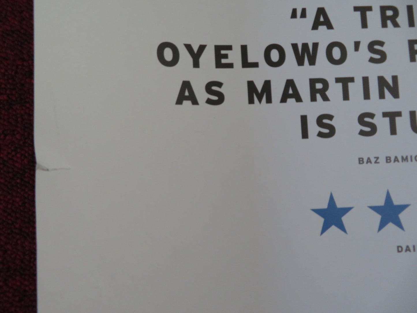 SELMA UK QUAD (30"x 40") ROLLED POSTER DAVID OYELOWO TOM WILKINSON 2014 Rendezvous Cinema Movie posters