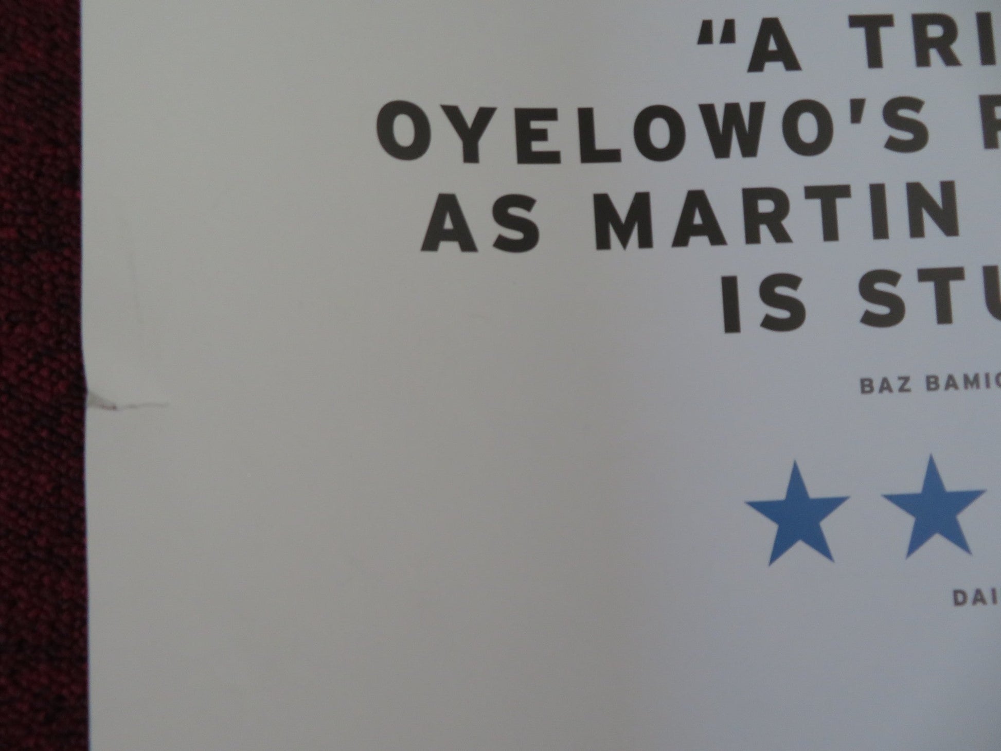 SELMA UK QUAD (30"x 40") ROLLED POSTER DAVID OYELOWO TOM WILKINSON 2014 Rendezvous Cinema Movie posters