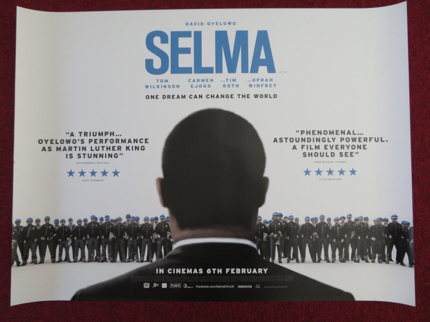 SELMA UK QUAD (30"x 40") ROLLED POSTER DAVID OYELOWO TOM WILKINSON 2014 Rendezvous Cinema Movie posters