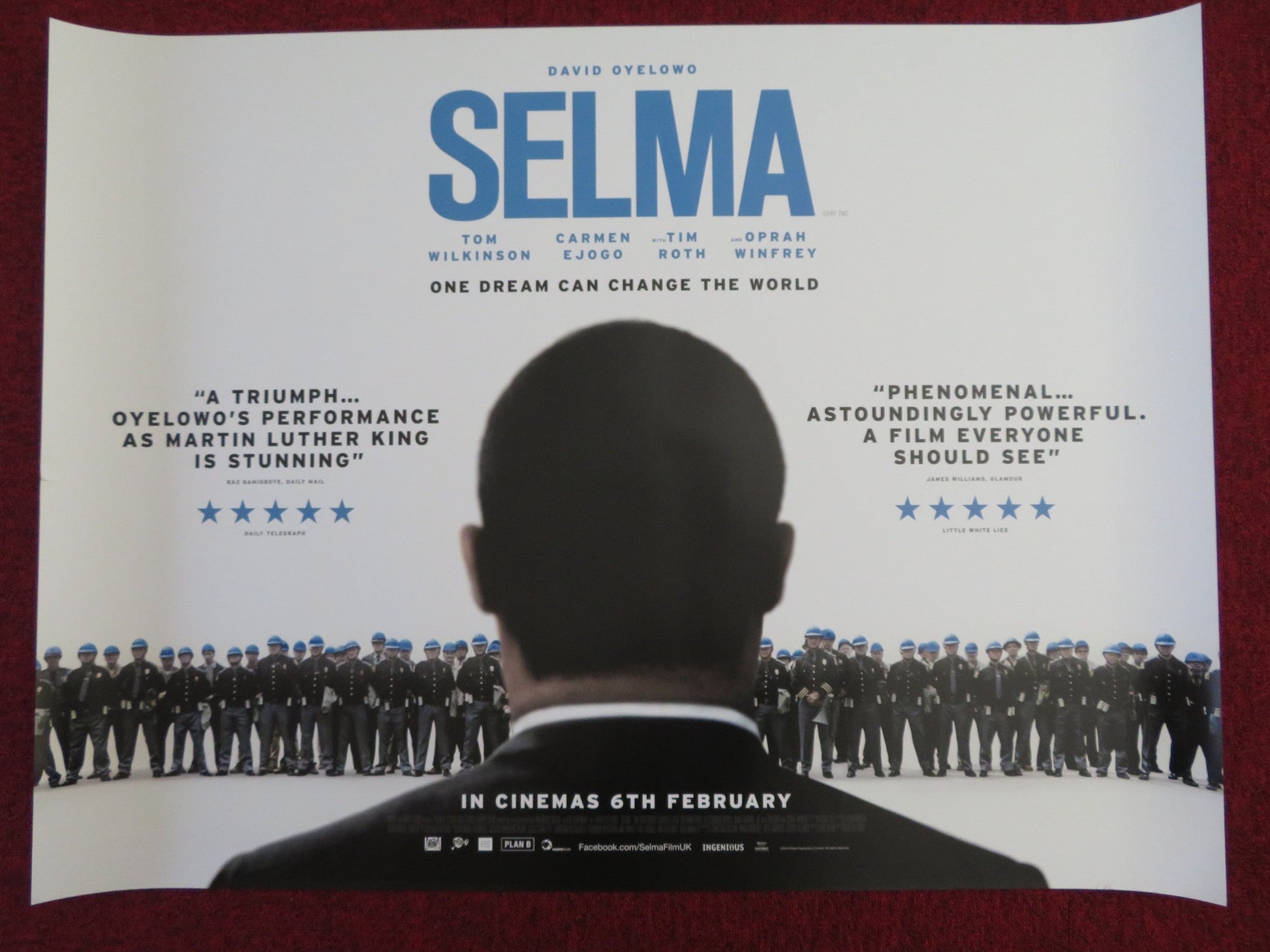 SELMA UK QUAD (30"x 40") ROLLED POSTER DAVID OYELOWO TOM WILKINSON 2014 Rendezvous Cinema Movie posters