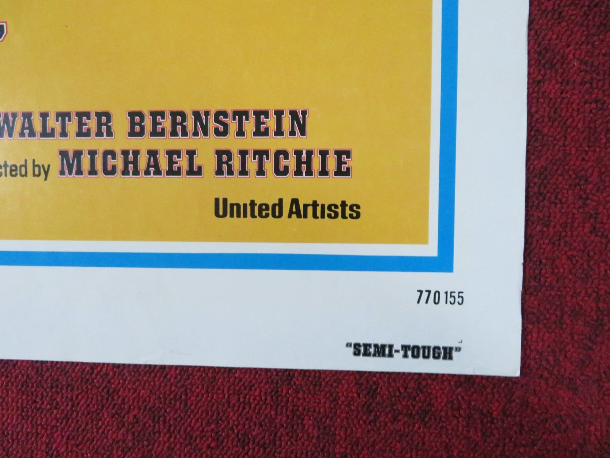 SEMI - TOUGH FOLDED US ONE SHEET POSTER BURT REYNOLDS KRIS KRISTOFFERSON 1977 Rendezvous Cinema Movie posters