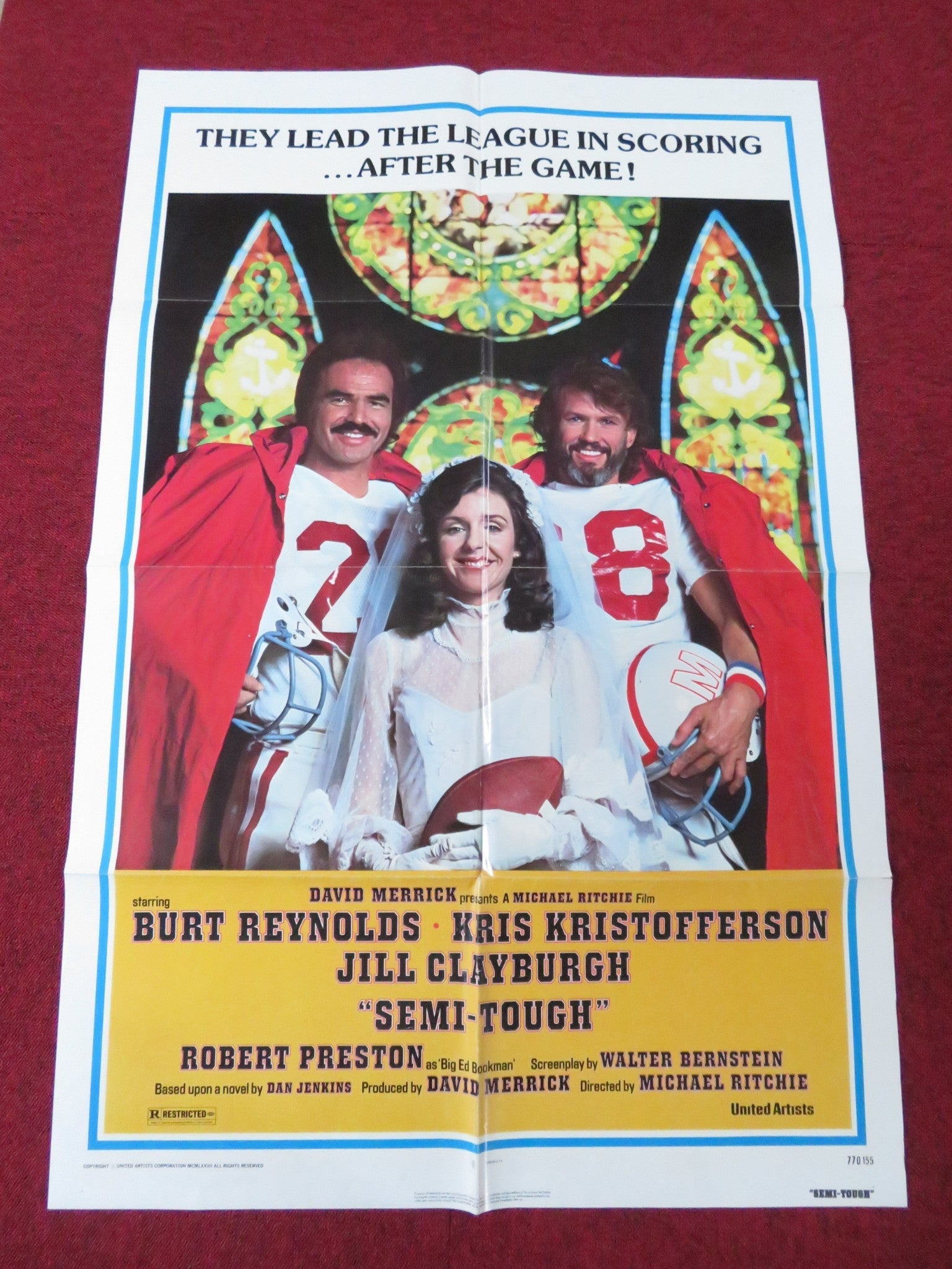 SEMI - TOUGH FOLDED US ONE SHEET POSTER BURT REYNOLDS KRIS KRISTOFFERSON 1977 Rendezvous Cinema Movie posters