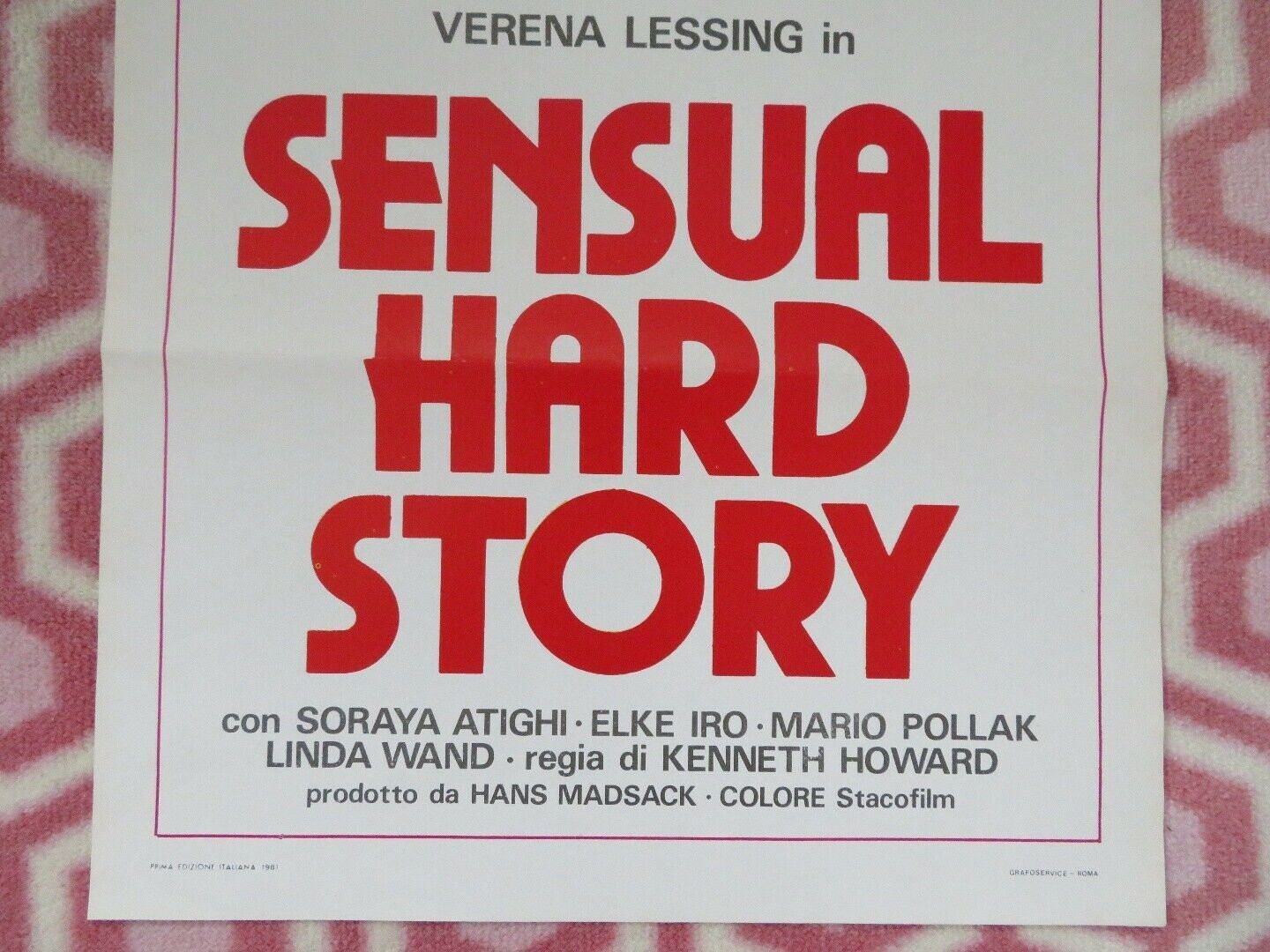 SENSUAL HARD STORY ITALIAN LOCANDINA (27.5"x 13") POSTER KENNETH HOWARD 1981 Movie posters