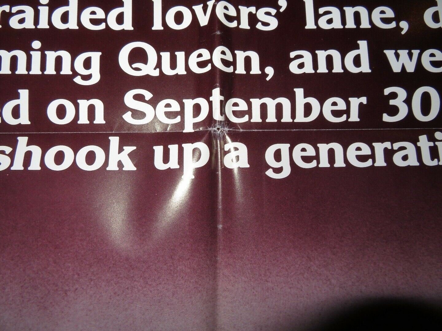 September 30, 1955 FOLDED US ONE SHEET POSTER RICHARD THOMAS 1977 - Rendezvous Cinema