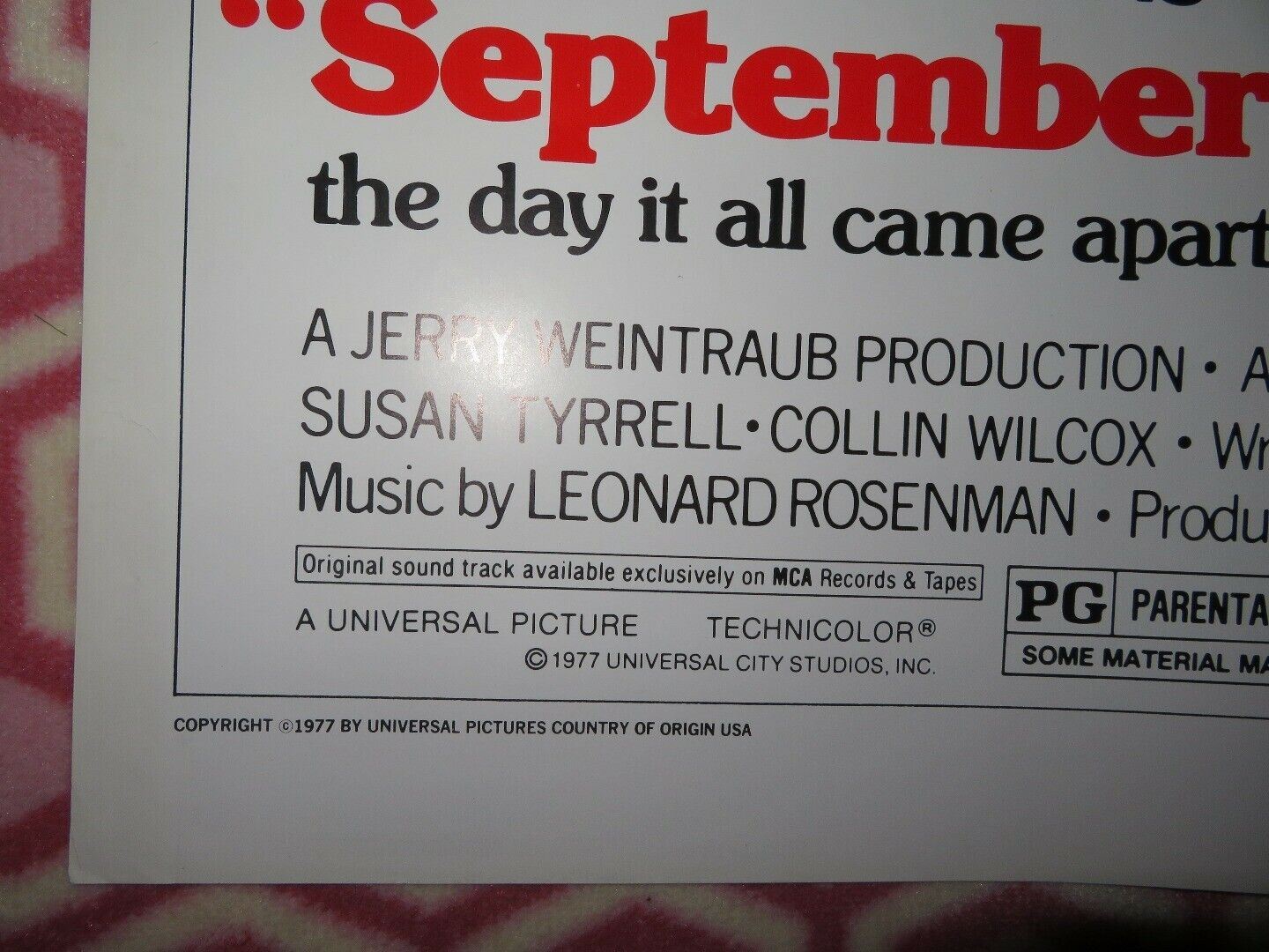 September 30, 1955 FOLDED US ONE SHEET POSTER RICHARD THOMAS 1977 - Rendezvous Cinema