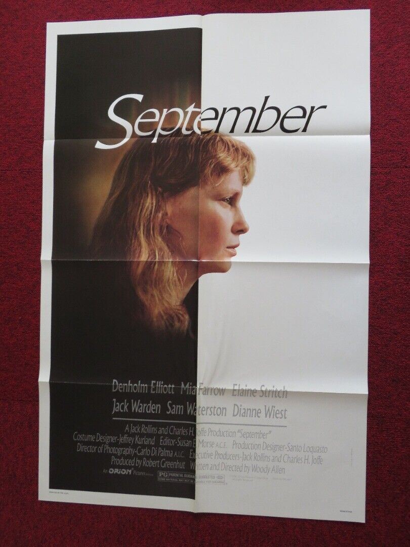 SEPTEMBER FOLDED US ONE SHEET POSTER WOODY ALLEN MIA FARROW 1987 Movie posters