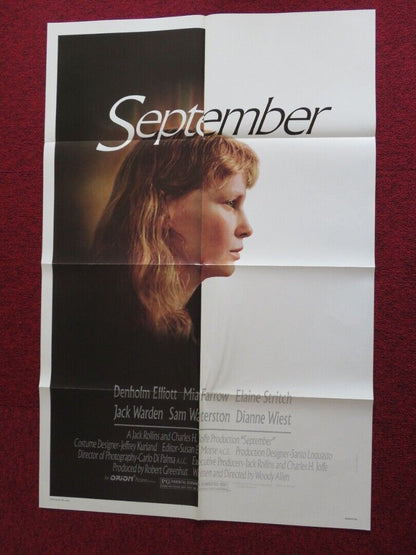 SEPTEMBER FOLDED US ONE SHEET POSTER WOODY ALLEN MIA FARROW 1987 Movie posters