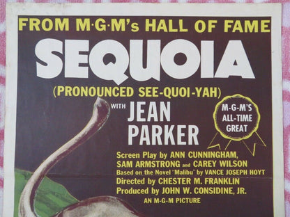 SEQUOIA US INSERT (14"x 36") POSTER JEAN PARKER 1934 R53/260 Movie posters