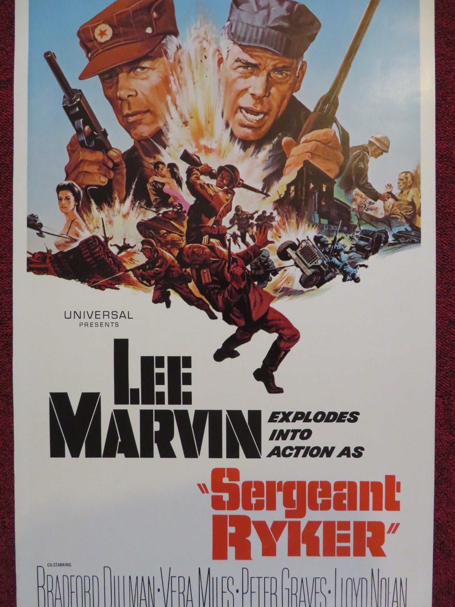 SERGEANT RYKER US INSERT (14"x 36") POSTER BRADFORD DILLMAN VERA MILES 1968 Rendezvous Cinema Movie posters