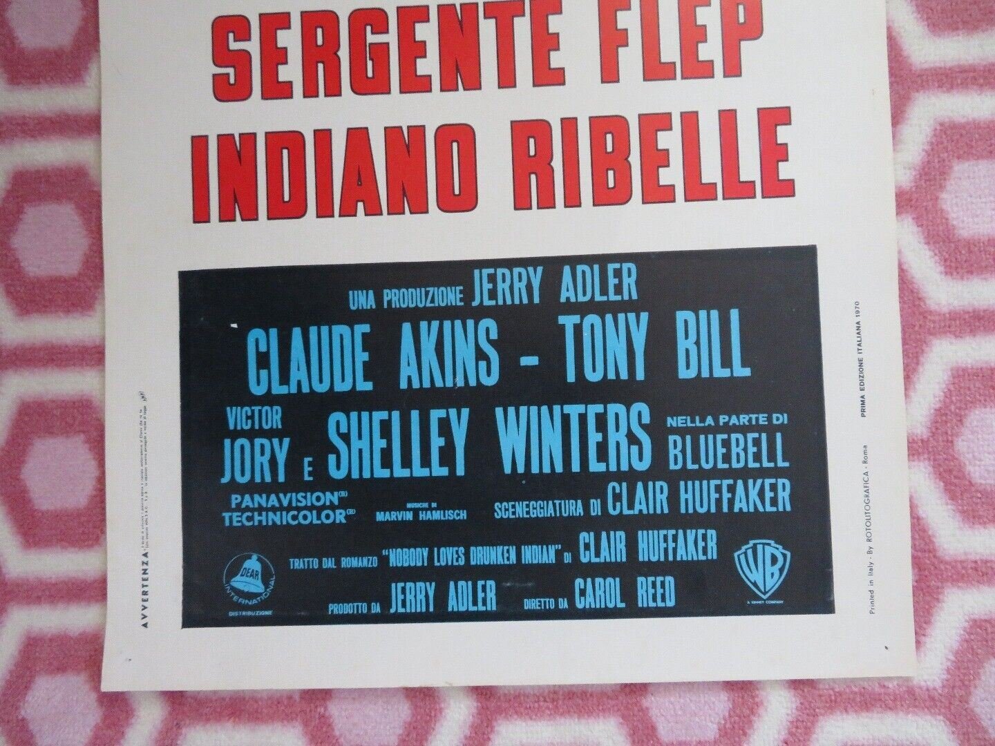 SERGENTE FLEP INDIANO RIBELLE/ Flap ITALIAN LOCANDINA (27.5"x 13") POSTER 1970 Movie posters