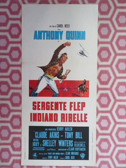 SERGENTE FLEP INDIANO RIBELLE/ Flap ITALIAN LOCANDINA (27.5"x 13") POSTER 1970 Movie posters
