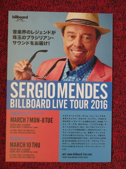 SERGIO MENDES - BILLBOARD LIVE TOUR / EDU LOBO JAPANESE MUSIC TOUR GIG POSTER - Rendezvous Cinema