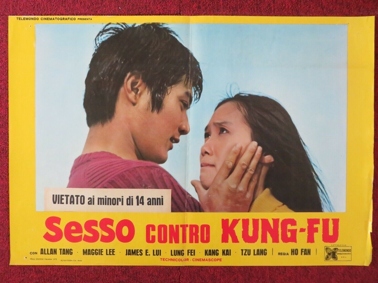 SESSO CONTRO KUNG - FU / XUE AI ITALIAN FOTOBUSTA POSTER ALAN TANG MAGGIE LEE 1972 Movie posters