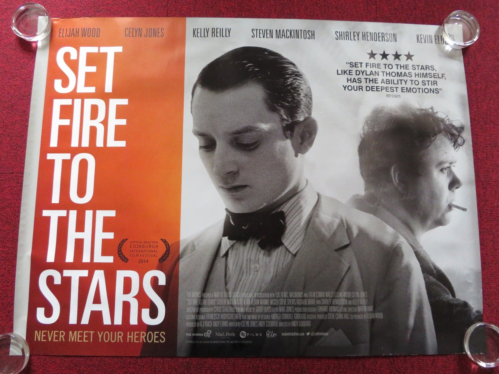 SET FIRE TO THE STARS UK QUAD (30"x 40") ROLLED POSTER ELIJAH WOOD 2014 Rendezvous Cinema Movie posters