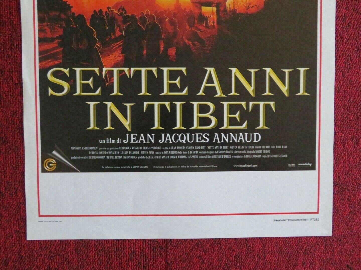 SETTE ANNI IN TIBET ITALIAN LOCANDINA (27.5"x13") POSTER BRAD PITT 1997 Movie posters