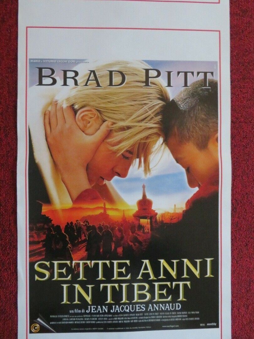 SETTE ANNI IN TIBET ITALIAN LOCANDINA (27.5"x13") POSTER BRAD PITT 1997 Movie posters