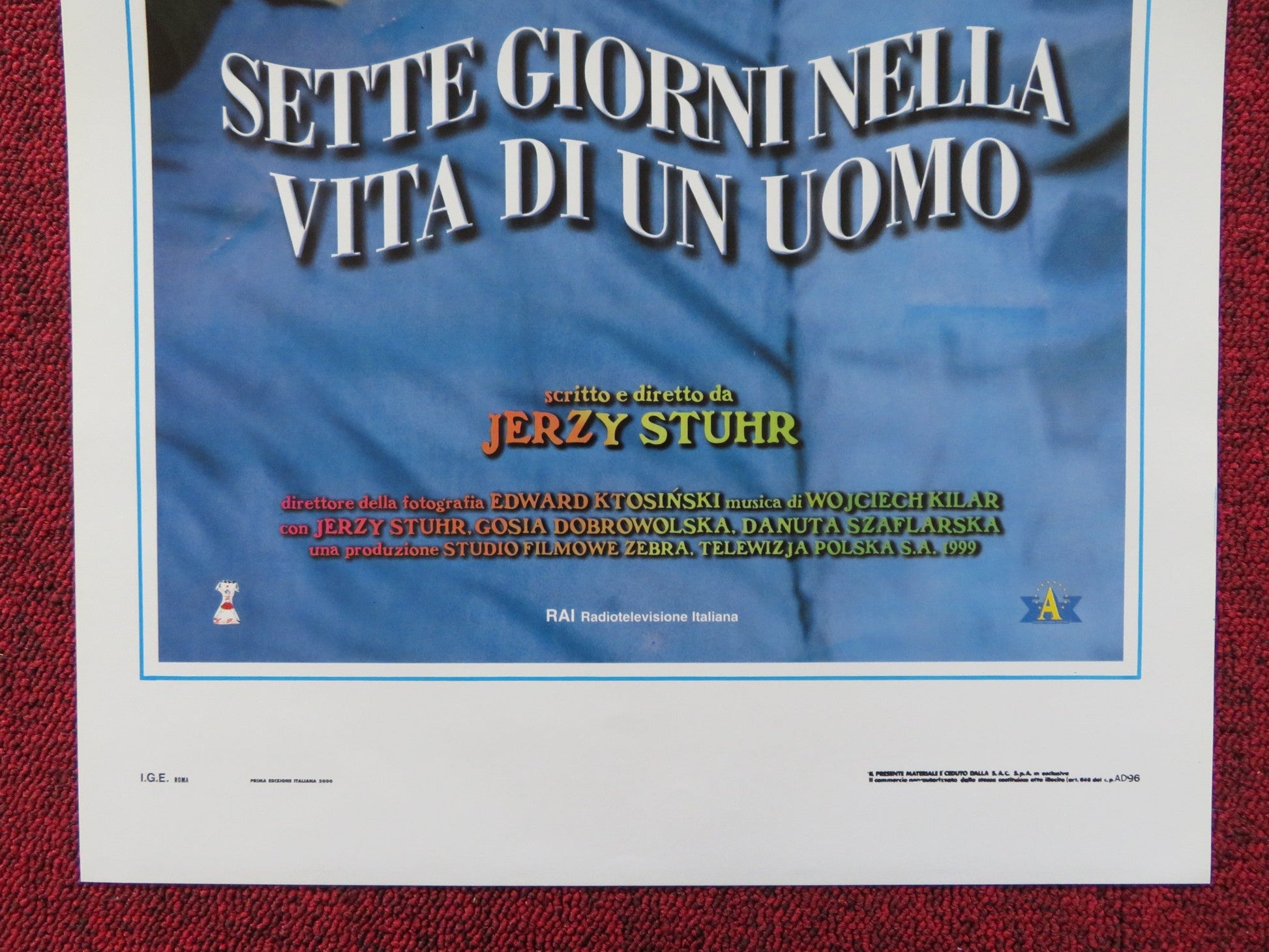 SETTE GIORNI NELLA VITA DI UN UOMO ITALIAN LOCANDINA POSTER JERZY STUHR 2000 Rendezvous Cinema Movie posters