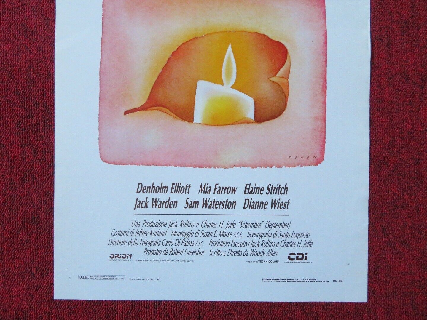 SETTEMBRE/ steptember ITALIAN LOCANDINA (27.5"x13") POSTER DENHOLM ELLIOTT 1988 Movie posters