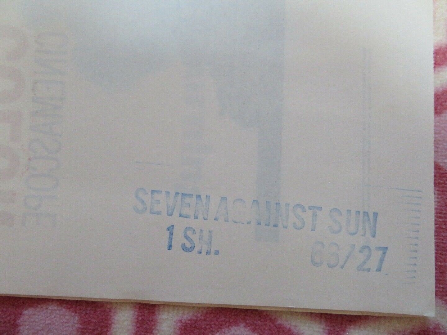 SEVEN AGAINST SUN US ONE SHEET POSTER GERT VAN BERGH 1964 Movie posters
