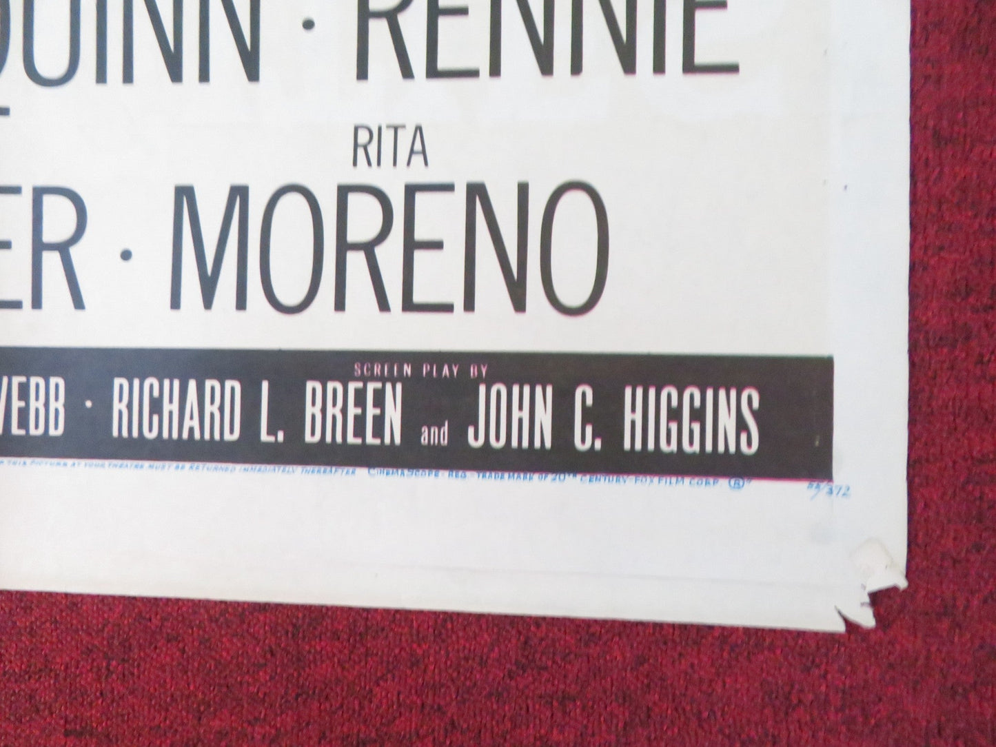 SEVEN CITES OF GOLD FOLDED US ONE SHEET POSTER RICHARD EGAN ANTHONY QUINN 1955 Rendezvous Cinema Movie posters