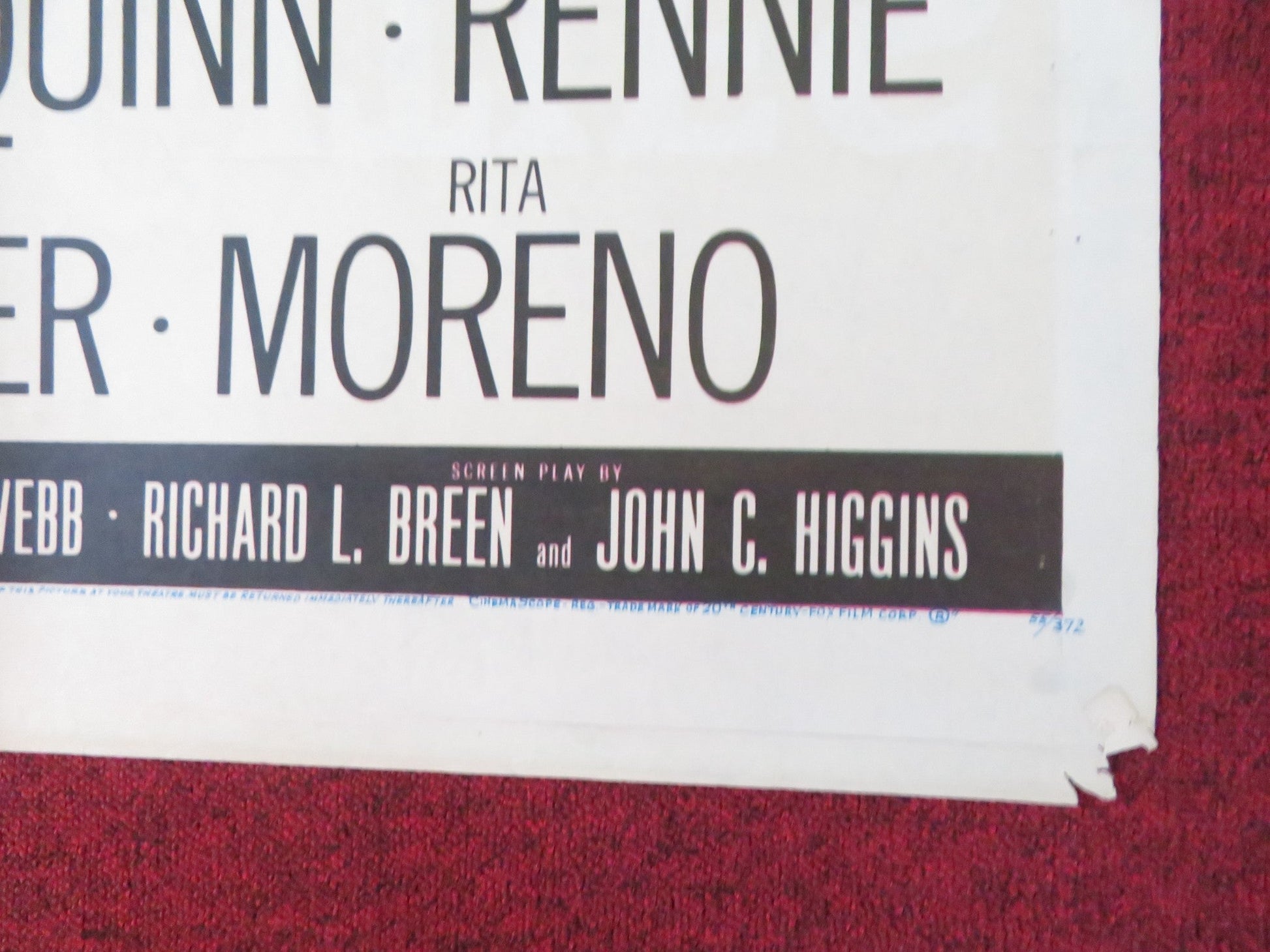 SEVEN CITES OF GOLD FOLDED US ONE SHEET POSTER RICHARD EGAN ANTHONY QUINN 1955 Rendezvous Cinema Movie posters