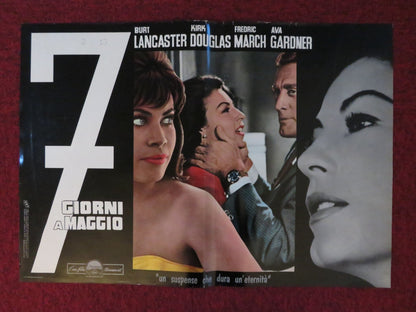 SEVEN DAYS IN MAY - A ITALIAN FOTOBUSTA POSTER BURT LANCASTER KIRK DOUGLAS 1964 Rendezvous Cinema Movie posters