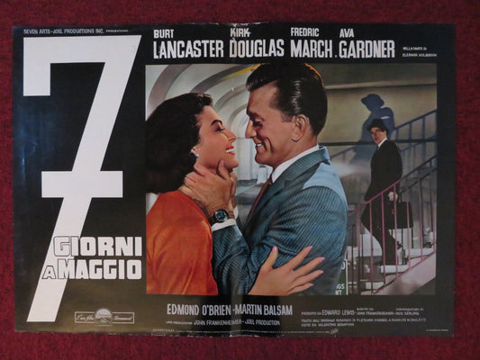 SEVEN DAYS IN MAY - B ITALIAN FOTOBUSTA POSTER BURT LANCASTER KIRK DOUGLAS 1964 Rendezvous Cinema Movie posters