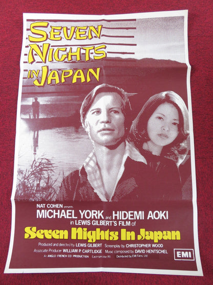 SEVEN NIGHTS IN JAPAN FOLDED UK ONE SHEET POSTER MICHAEL YORK HIDEMI AOKI 1976 Rendezvous Cinema Movie posters
