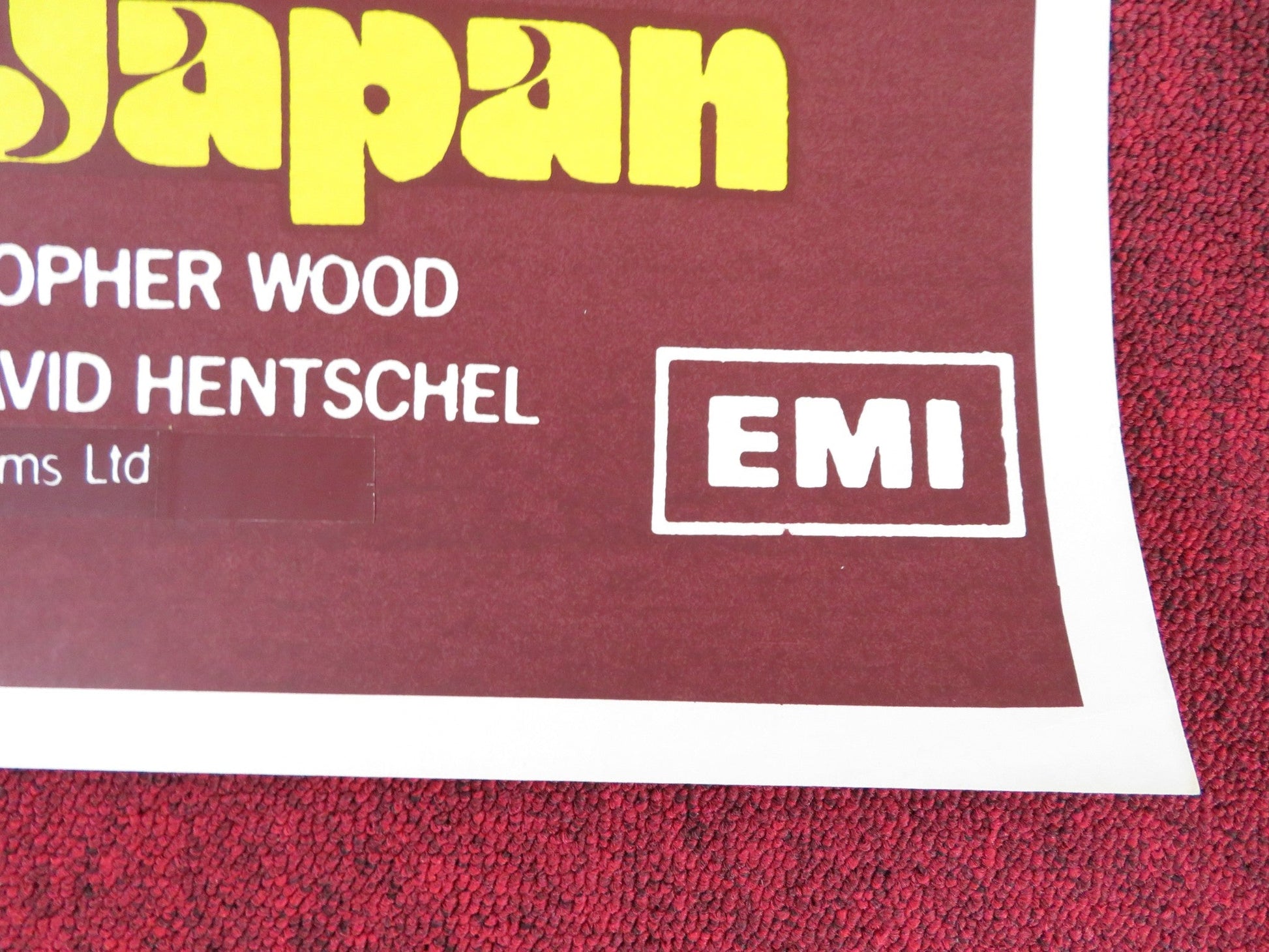 SEVEN NIGHTS IN JAPAN FOLDED UK ONE SHEET POSTER MICHAEL YORK HIDEMI AOKI 1976 Rendezvous Cinema Movie posters