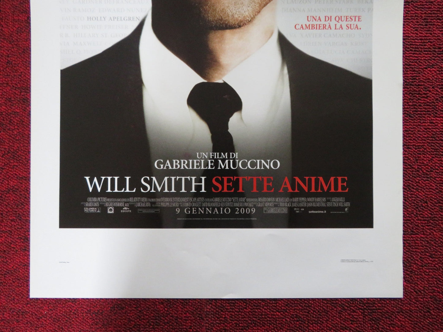 SEVEN POUNDS ITALIAN LOCANDINA POSTER WILL SMITH ROSARIO DAWSON 2009 Rendezvous Cinema Movie posters