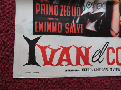 SEVEN REVENGES FOLDED ARGENTINA ONE SHEET POSTER 29" x 43.5 " ED FURY 1961 Movie posters