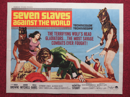 SEVEN SLAVES AGAINST ROME US HALF SHEET (22"x 28") POSTER ROGER BROWNE 1964 Rendezvous Cinema Movie posters