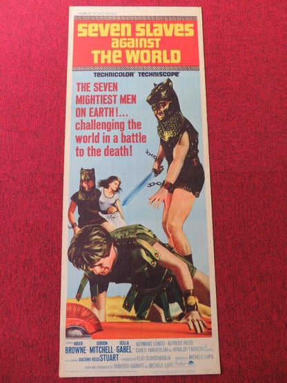 SEVEN SLAVES AGAINST THE WORLD US INSERT (14"x 36") POSTER ROGER BROWNE 1965 Movie posters